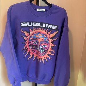 Daydreamer Sublime Purple Sun Graphic Crewneck Sweater